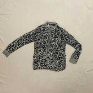 Black and white pattern blouse